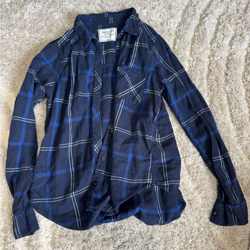 Abercrombie & Fitch Navy Checkered Shirt